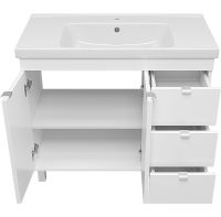 Тумба с раковиной Misty Аврора 100 Белая матовая арт-УТ000024195 — фото 3, Тумбы с раковиной