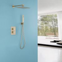 Товар: Душевая система Abber Daheim с термостатом Золото матовое арт-AF8251G - фото 2 Душевая система Abber Daheim с термостатом Золото матовое арт-AF8251G — фото 2, Встраиваемые душевые комплекты