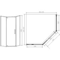 Душевой уголок Vincea Slim-N 100x100 профиль Вороненая сталь стекло прозрачное арт-VSP-4SN100CLGM — фото 5, Душевые уголки трапеция