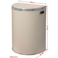 Корзина для белья Geralis Ромб Белая, кант Хром, полукруглая арт-RWH-O — фото 5, Корзины для белья