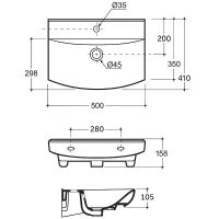 Тумба с раковиной Misty Сканди 50 подвесная Белый Дуб крафт золотой Антрацит арт-УТ000023182 — фото 9, Тумбы с раковиной