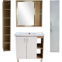 Тумба под раковину Bellezza Рона 80 R Натуральный дуб Белая арт-4634113030508 — фото 3, Тумбы под раковину