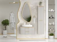 Шкаф пенал Brevita Elche 35 L Серый кашемир Золото арт-ELC-05035-010L — фото 11, Пеналы для ванной комнаты