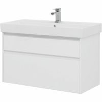 Тумба под раковину Aquanet Nova Lite Slim Synergy 100 подвесная Белая глянцевая арт-249940 — фото 3, Тумбы под раковину