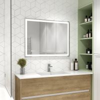 Зеркало Reflection Double 800х600 с подсветкой с сенсорным выключателем, диммером и часами арт-RF4614DB — фото 7, Зеркала в ванную комнату