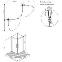 Душевой уголок Migliore Diadema 90x90 профиль Хром стекло матовое арт-22682 — фото 3, Душевые уголки четверть круга
