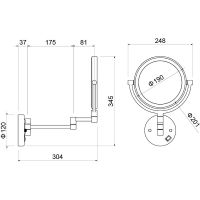 Косметическое зеркало Aquatek с подсветкой Черное матовое арт-AQ4915MB — фото 2, Косметические зеркала