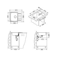 Кухонная мойка Alveus Line 110 NAT 90 FI 615x500 Натуральная сталь арт-1122317 — фото 3, Кухонные мойки