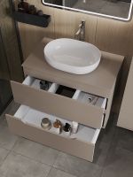 Тумба с раковиной Orange Line 80 подвесная Латте матовый арт-Li-80TuLMDF+B05-480W — фото 4, Тумбы с раковиной