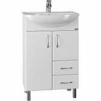 Тумба под раковину СанТа Стандарт 55 Белая арт-201088 — фото 1, Тумбы под раковину