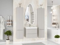 Шкаф пенал Brevita Victory 35 L Серый кашемир арт-VIC-05035-0302L — фото 9, Пеналы для ванной комнаты