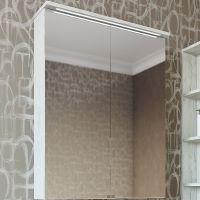 Зеркальный шкаф Sanflor Чикаго 65 с подсветкой Дуб крафт белый арт-С000005817 — фото 1, Зеркальные шкафы в ванную