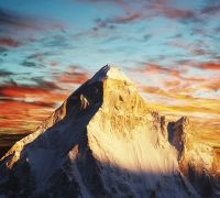 Фреска Ortograf Горы 30823 Фактура бархат FX Флизелин (2,84*2,7) Голубой/Оранжевый, Горы арт-30823 (бархат FX) — фото 2, Фрески