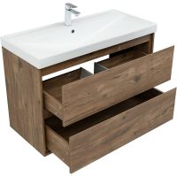 Тумба под раковину Aquanet Милан 100 подвесная Дуб рустикальный арт-336380 — фото 5, Тумбы под раковину