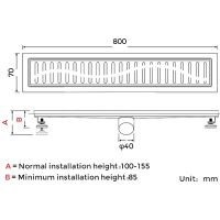 Душевой лоток Gappo с решеткой Нержавеющая сталь арт-G88007-3 — фото 14, Душевые лотки