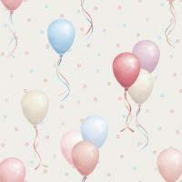 Обои детские Alessandro Allori Dolce Vita Винил на флизелине (1.06*10,05) Серый/Разноцветный, Воздушные шары арт-2411-6 — фото 1, Обои для стен