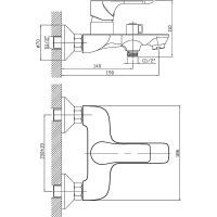 Смеситель для ванны Orange Aristo Хром арт-M19-100cr — фото 9, Смеситель для ванны