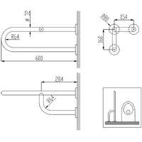 Поручень полукруглый Nofer Нержавеющая сталь глянцевая арт-15048.B — фото 2, Поручни для ванной
