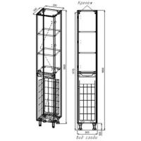 Шкаф пенал Style Line Марелла 30 L Люкс Plus с бельевой корзиной Белый матовый антискрейтч арт-СС-00002445 — фото 6, Пеналы для ванной комнаты