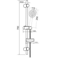 Душевой гарнитур Orange Черный матовый арт-OS132b — фото 6, Душевые гарнитуры на штанге