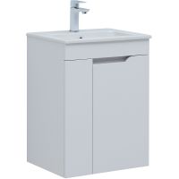 Тумба под раковину Aquanet Практика 50 подвесная Белая матовая арт-330451 — фото 1, Тумбы под раковину