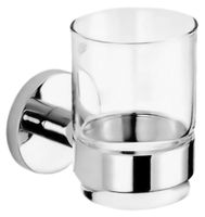 Стакан Nofer Brass хром, глянцевый/прозрачное стекло арт-16356.B — фото 1, Стаканы для зубных щеток