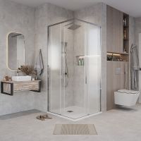 Товар: Душевой уголок Grossman Galaxy 100х100 профиль Хром стекло шиншилла арт-300.K33.01.1010.10.02 - фото 2 Душевой уголок Grossman Galaxy 100х100 профиль Хром стекло шиншилла арт-300.K33.01.1010.10.02 — фото 2, Квадратные душевые уголки