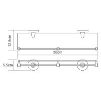 Стеклянная полка WasserKRAFT Rhein Хром арт-K-6244 — фото 4, Полки для ванной и душа
