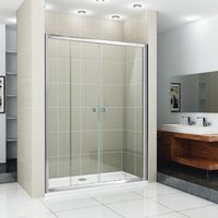 Душевая дверь Cezares Pratico 190 профиль Хром стекло прозрачное арт-PRATICO-BF-2-190-C-Cr — фото 1, Раздвижные душевые двери