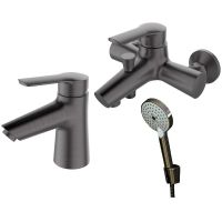 Комплект смесителей Orange Tony Графит арт-M54-311gr — фото 1, Готовые комплекты для ванной комнаты