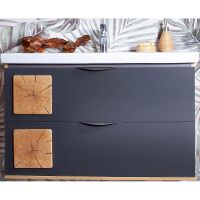 Тумба под раковину Бриклаер Форест 100 подвесная Дуб золотой Антрацит арт-4627125414664 — фото 1, Тумбы под раковину