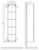 Шкаф пенал Velvex Estea 35 pp.EST.35 подвесной Белый матовый арт-pp.EST.35 белый матовый — фото 6, Пеналы для ванной комнаты