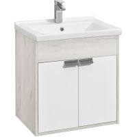 Тумба под раковину Aquaton Флай 60 Белая Дуб крафт арт-1A237301FAX10 — фото 1, Тумбы под раковину