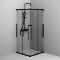 Душевой уголок AM.PM Func 90x90 профиль Черный матовый стекло прозрачное арт-W84G-403-9090-BТ — фото 11, Квадратные душевые уголки