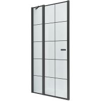 Душевая дверь New Trendy New Soleo Black 90 L профиль Черный стекло прозрачное арт-D-0279A — фото 1, Распашные душевые двери