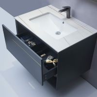 Тумба с раковиной Orans BC-1125 80 подвесная Dark grey арт-1125800 — фото 4, Тумбы с раковиной