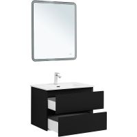 Тумба под раковину Aquanet Вега 2.0 70 подвесная Черная матовая арт-337954 — фото 10, Тумбы под раковину