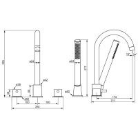 Смеситель на борт ванны Damixa Scandinavian Pure Хром арт-360400000 — фото 4, Смесители на борт ванны