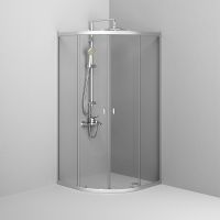 Душевой уголок AM.PM X-Joy Twin Slide 90x90 без поддона профиль матовый Хром стекло прозрачное арт-W88G-205-090MT — фото 1, Душевые уголки четверть круга