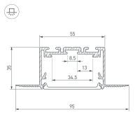 Профиль алюминиевый Arlight встраиваемый Серебристый арт-029507 — фото 3, Профили для светодиодных лент