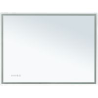 Зеркало Aquanet Оптима 100 с подсветкой Белое матовое с сенсорным выключателем, подогревом и часами арт-288967 — фото 3, Зеркала в ванную комнату