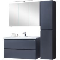 Зеркальный шкаф Orans BC-4023-1000 с подсветкой Матовый графитовый арт-40231000З — фото 2, Зеркальные шкафы в ванную