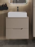 Тумба с раковиной Orange Line 60 подвесная Латте матовый арт-Li-60TuLMDF+B04-500W — фото 3, Тумбы с раковиной