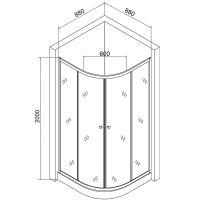 Душевой уголок Agger 90x90 профиль Хром стекло прозрачное арт-A01-090TCR — фото 5, Душевые уголки четверть круга
