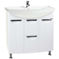 Тумба под раковину Bellezza Глория 85 с бельевой корзиной Белая арт-4638514100013 — фото 1, Тумбы под раковину