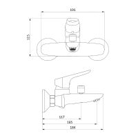 Смеситель для ванны Damixa Jupiter Хром арт-771000001 — фото 4, Смеситель для ванны
