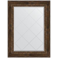 Зеркало Evoform Exclusive-G 110х82 с гравировкой в багетной раме - Состаренное дерево с орнаментом 120 мм арт-BY 4215 — фото 1, Зеркала в ванную комнату