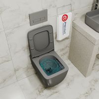 Унитаз Point Меркурий подвесной Графит матовый с сиденьем Микролифт арт-PN41831GM — фото 8, Подвесные унитазы