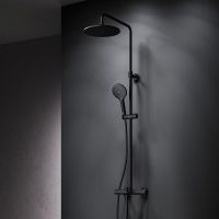 Товар: Душевая система AM.PM Like с термостатом Черная матовая арт-F0780522 - фото 8 Душевая система AM.PM Like с термостатом Черная матовая арт-F0780522 — фото 8, Душевые стойки