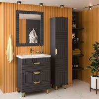 Товар: Шкаф пенал Brevita Gloster 35 R Графит матовый арт-GLOS-05035-48-2П - фото 6 Шкаф пенал Brevita Gloster 35 R Графит матовый арт-GLOS-05035-48-2П — фото 6, Пеналы для ванной комнаты